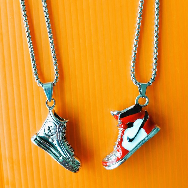 Nike Air Jordan Converse Sneakers Pendant Necklace Fashion Jewels Basket NBA Hip Hop