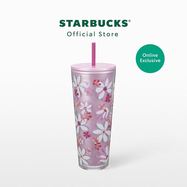 Starbucks Cold Cup Tumbler 24oz Flower Petal  Pastel Pink Purple Summer 2024  Limited Exclusive Asia Collection Sport Travel Gift