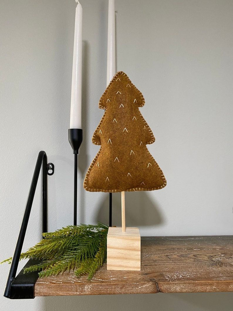 Tan Felt Christmas Tree Christmas Mantel Decor Boho - Etsy