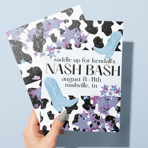 Nash Bash Bachelorette Invitation: Disco Cowgirl, Boot Scootin&#39; Boogie (Digital Download)
