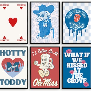 Ole Miss Prints, Ole Miss Wall Art, Ole Miss Decor, Dorm Decor, Hotty Toddy Prints, Ole Miss Art, Ole Miss Printable Wall Art, Sorority Art