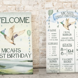 One Lucky Duck Birthday Sign, One Lucky Duck Decor, Duck Hunting Birthday Decor, One Lucky Duck Birthday, Lucky Duck First Birthday Invite
