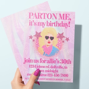 Dolly Birthday Invite, Nashville Birthday Invite, Dolly Bachelorette Party, Boot Scootin Birthday, Parton Me Birthday