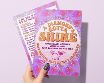 宝石をちりばめた独身女性、宝石をちりばめた花嫁、宝石をちりばめたバチェロレッテのテーマ、宝石をちりばめたテーマ、宝石をちりばめた誕生日の招待状、宝石をちりばめたバチェロレッテの招待状