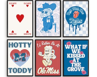 Ole Miss Prints, Ole Miss Wall Art, Ole Miss Decor, Dorm Decor, Hotty Toddy Prints, Ole Miss Art, Ole Miss Printable Wall Art, Sorority Art