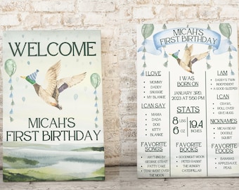 One Lucky Duck Birthday Sign, One Lucky Duck Decor, Duck Hunting Birthday Decor, One Lucky Duck Birthday, Lucky Duck First Birthday Invite