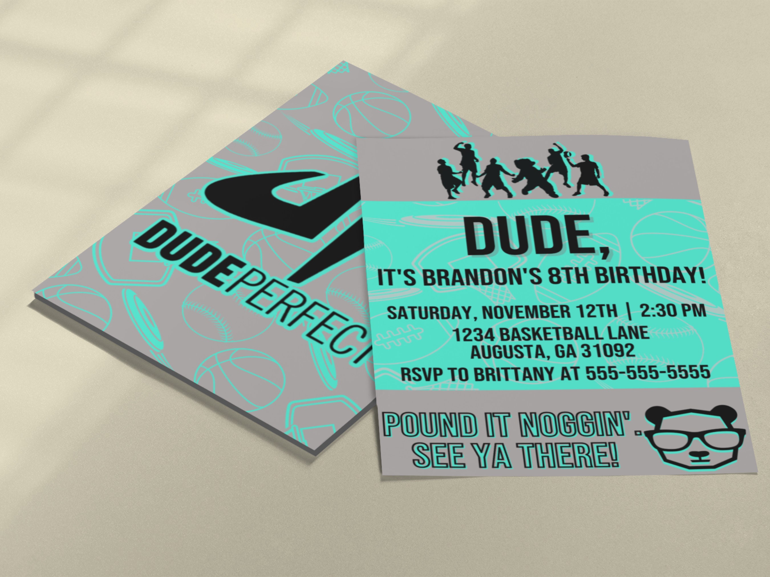 Dude Perfect Invitation Dude Perfect Birthday Dude Perfect Etsy