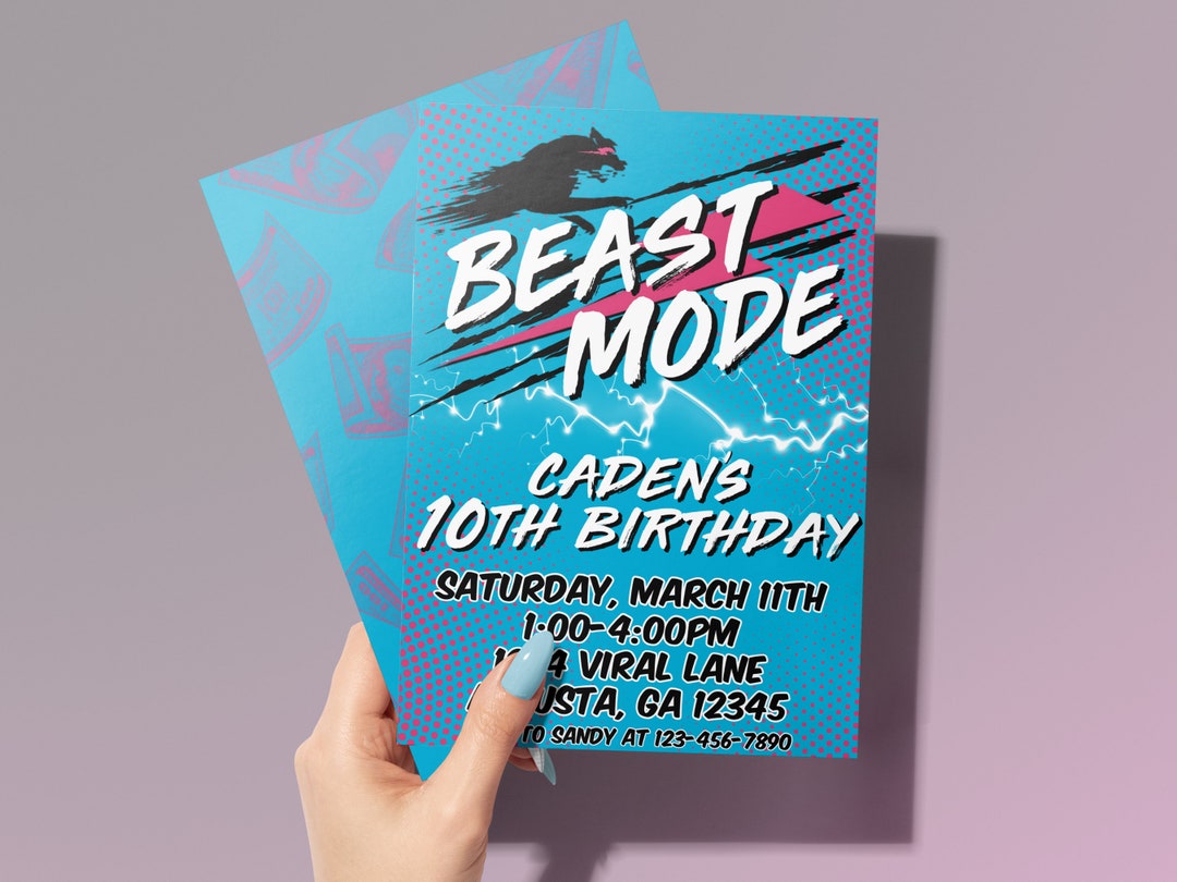 Beast Mode Invitation, Mr. Beast Inspired Birthday, Birthday Boy