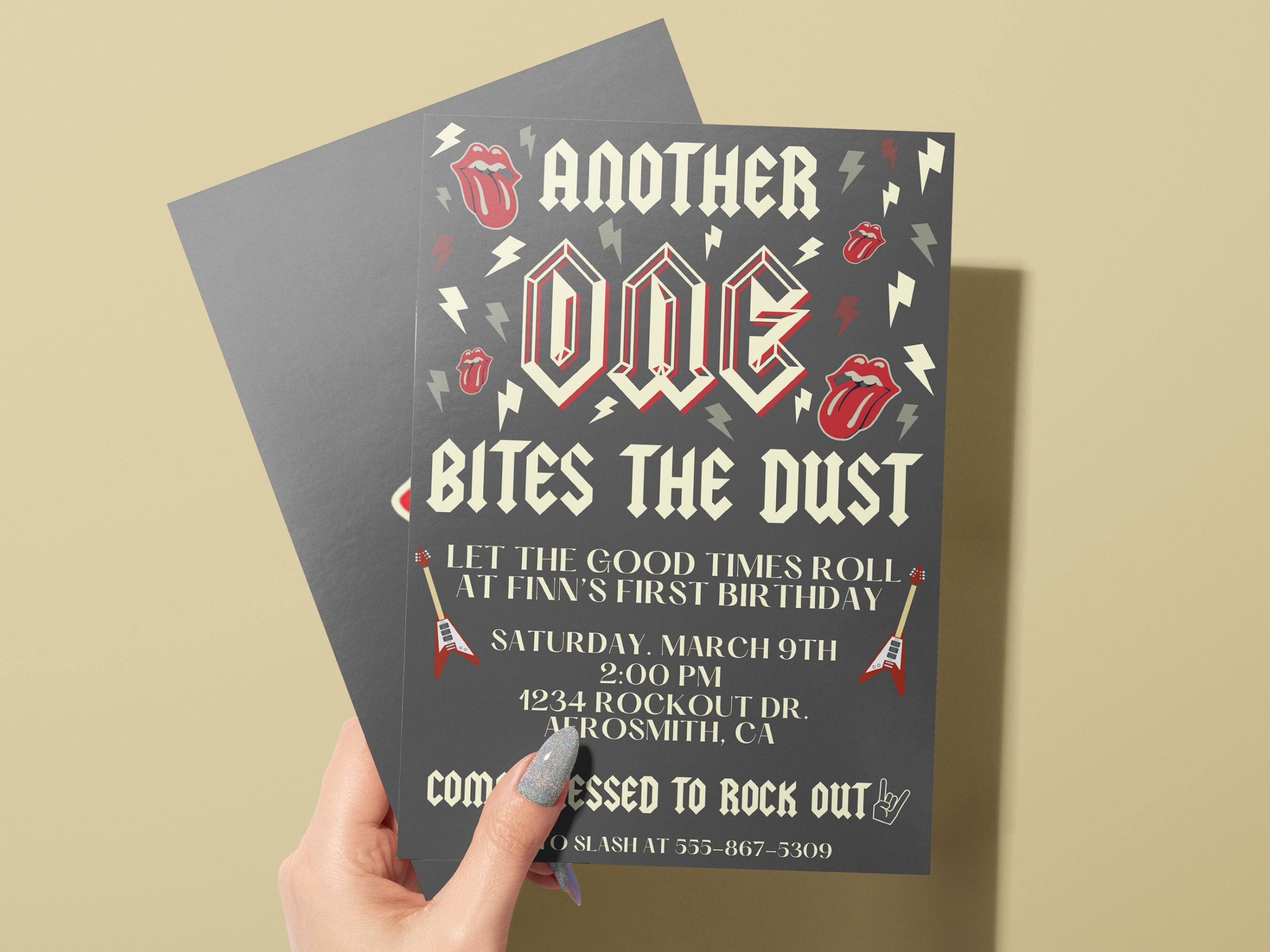 Another One Bites The Dust banner 16 inches |Rock n Roll 1st birthday Party  Notorious One Birthday Queen Theme First Birthday 90s Birthday