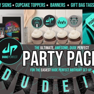 Dude Perfect Party Bundle, Dude Perfect Signs, Dude Perfect Party Pack, Dude Perfect Party Decor, Dude Perfect Invitation, Dude Perfect image 1