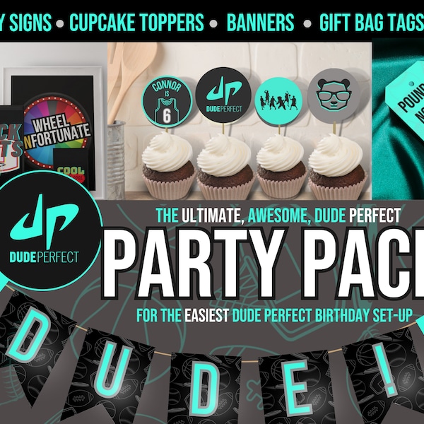 Dude Perfect Party Bundle, Dude Perfect Schilder, Dude Perfect Party Pack, Dude Perfect Party Dekoration, Dude Perfect Einladung, Dude Perfect