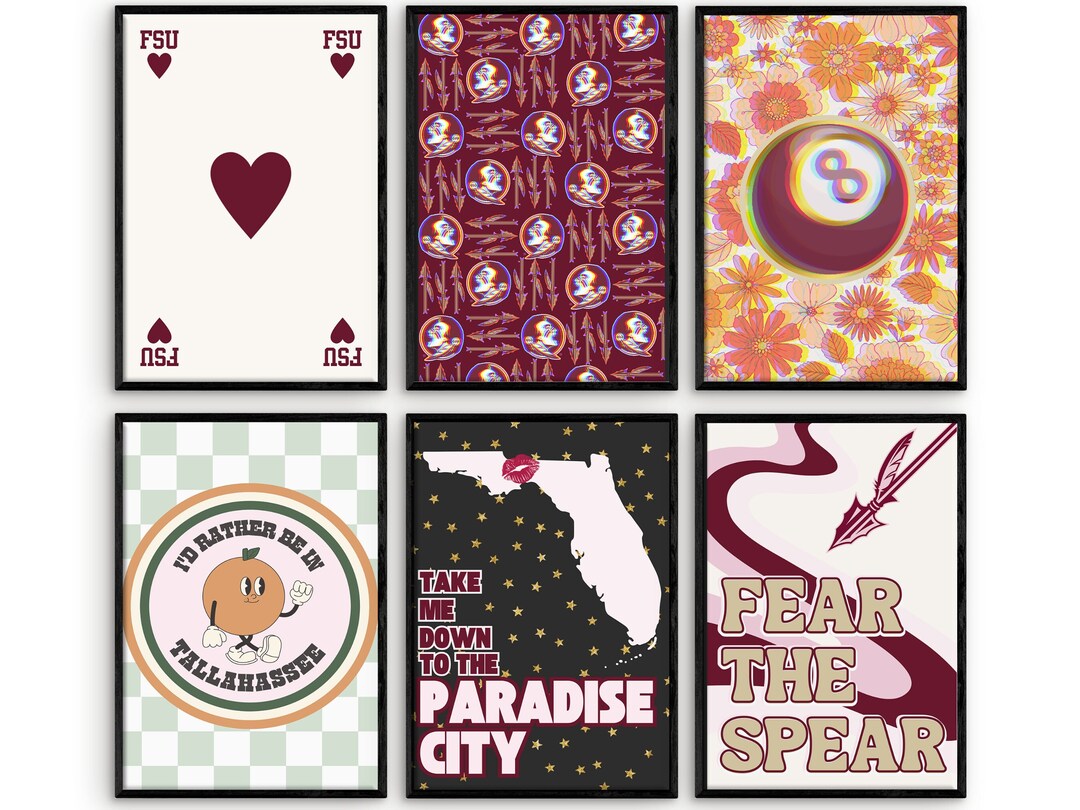 Florida State Wall Art, Florida State Decor, FSU Dorm Decor, Printable