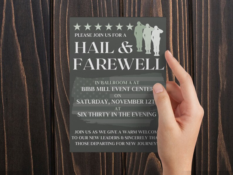 Military Hail and Farewell Invitation Military Farewell Etsy