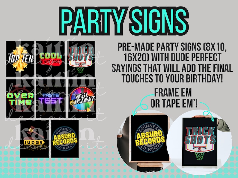 Dude Perfect Party Bundle, Dude Perfect Signs, Dude Perfect Party Pack, Dude Perfect Party Decor, Dude Perfect Invitation, Dude Perfect image 5