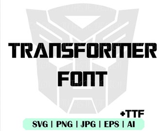 Transformar fuente SVG, Transformar letra SVG, Cricut, Robot SVG, Robot fuente SVG, Transformar fuente alfabeto Cricut, TTF, Silueta, Archivo vectorial