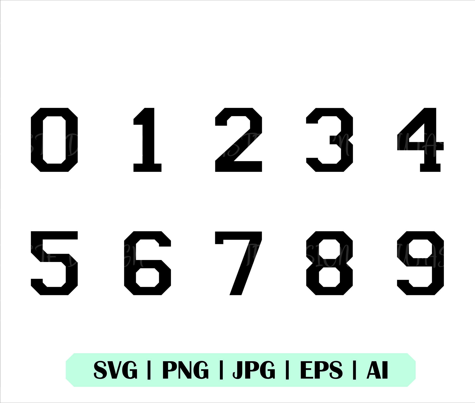 Jersey Number Svg Sport Numbers Svg Numbers Clipart - Etsy