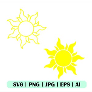Sun SVG, Sun Svg-bestanden voor Cricut, Sun Clipart, Sunshine Png, Summer Svg, Instant Download, Vectorbestand, silhouet, Glowforge, Jpg