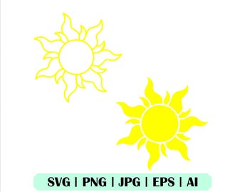 Sonne SVG, Sonne Svg-Dateien für Cricut, Sonne Clipart, Sonnenschein Png, Sommer SVG, Sofort Download, Vektordatei, Silhouette, Glowforge, Jpg