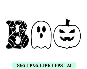 Boo Svg, Boo Png, Boo Vector, Pumpkin Svg, Ghost Svg, Halloween Svg, Cricut, Instant Download, Silhouette, Clipart, Vector, Clipart