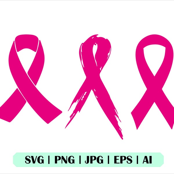 Ruban de sensibilisation SVG, vecteur de ruban, ruban de sensibilisation au cancer Png, ruban rose contre le cancer SVG, cancer du sein SVG, ruban de sensibilisation SVG Bundle