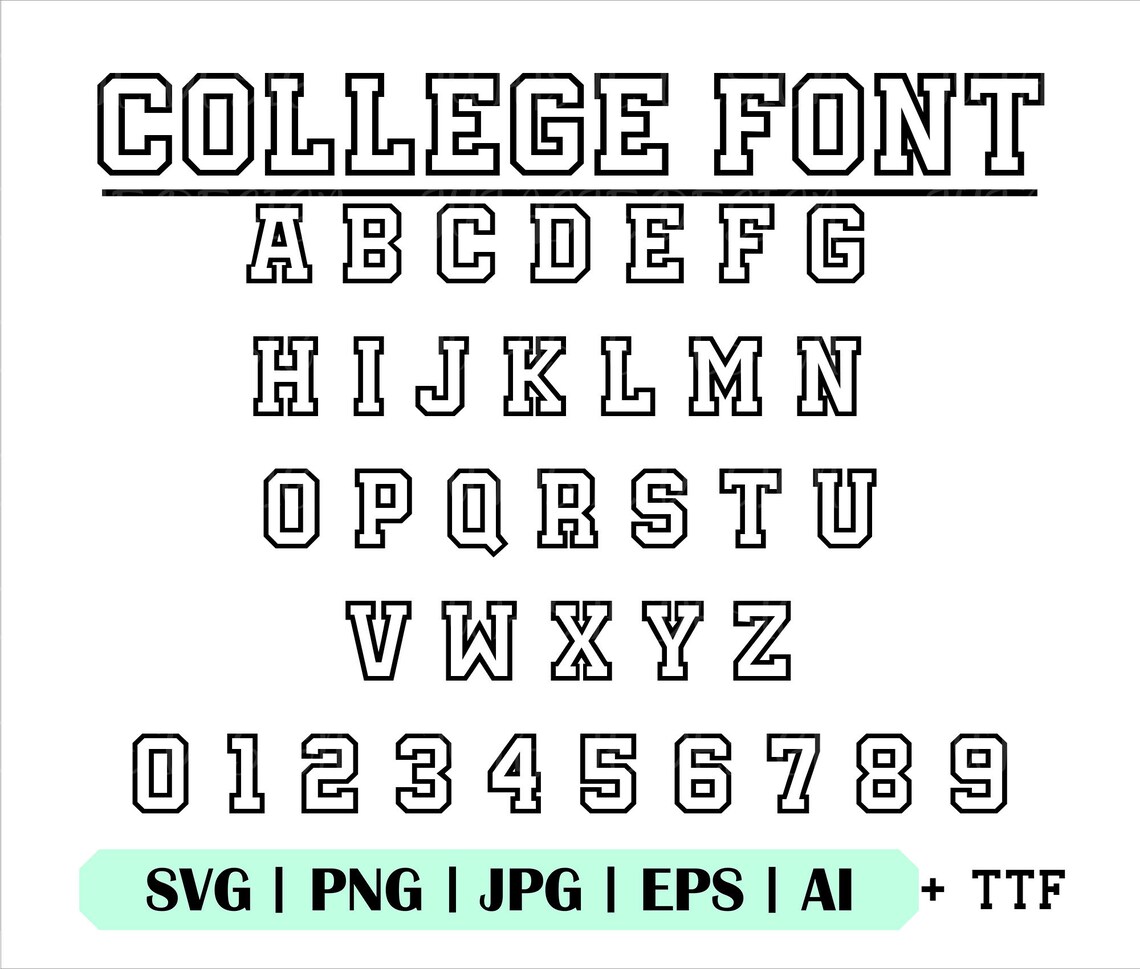 Cricut Font SVG Varsity Font Svg College Font Svg Jersey - Etsy