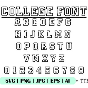Cricut Font SVG, Varsity Font Svg, College Font Svg, Jersey Font for ...