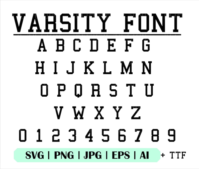 Cricut Font SVG Varsity Font Svg College Font Svg Jersey - Etsy