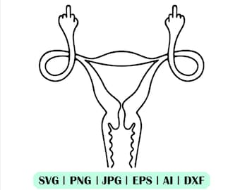 Uterus Svg, Boy Bye Uterus Svg, Mittlerer Finger Uterus Svg, Angry Uterus Svg, Mind Your Own Svg, Women's Choice Svg, Sofort Download, Svg
