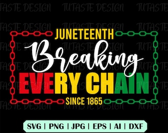 Juneteenth svg, jede Kette brechen svg, digitaler Download, schwarze Frau svg, schwarze Geschichte xvg, svg-Dateien Cricut, Clipart, juniteenth Png