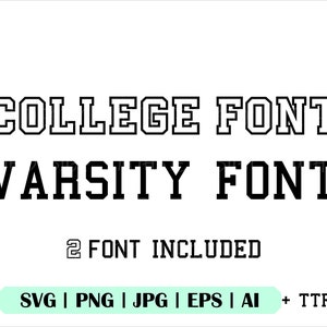 Cricut Font SVG, Varsity Font Svg, College Font Svg, Jersey Font For Cricut, Sports Font Svg, University Font Svg, Silhouette, Clipart, Svg