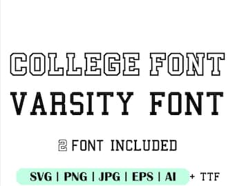 Cricut Font SVG, Varsity Font Svg, College Schriftart Svg, Jersey Schriftart für Cricut, Sport Schriftart Svg, University Font Svg, Silhouette, Clipart, Svg