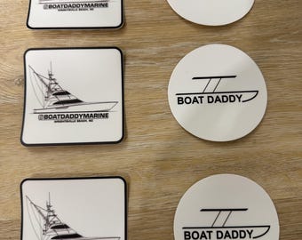 Boat Daddy Marine Sticker – Waterproof Vinyl Decal, Sportfish/Logo - 3 Inch