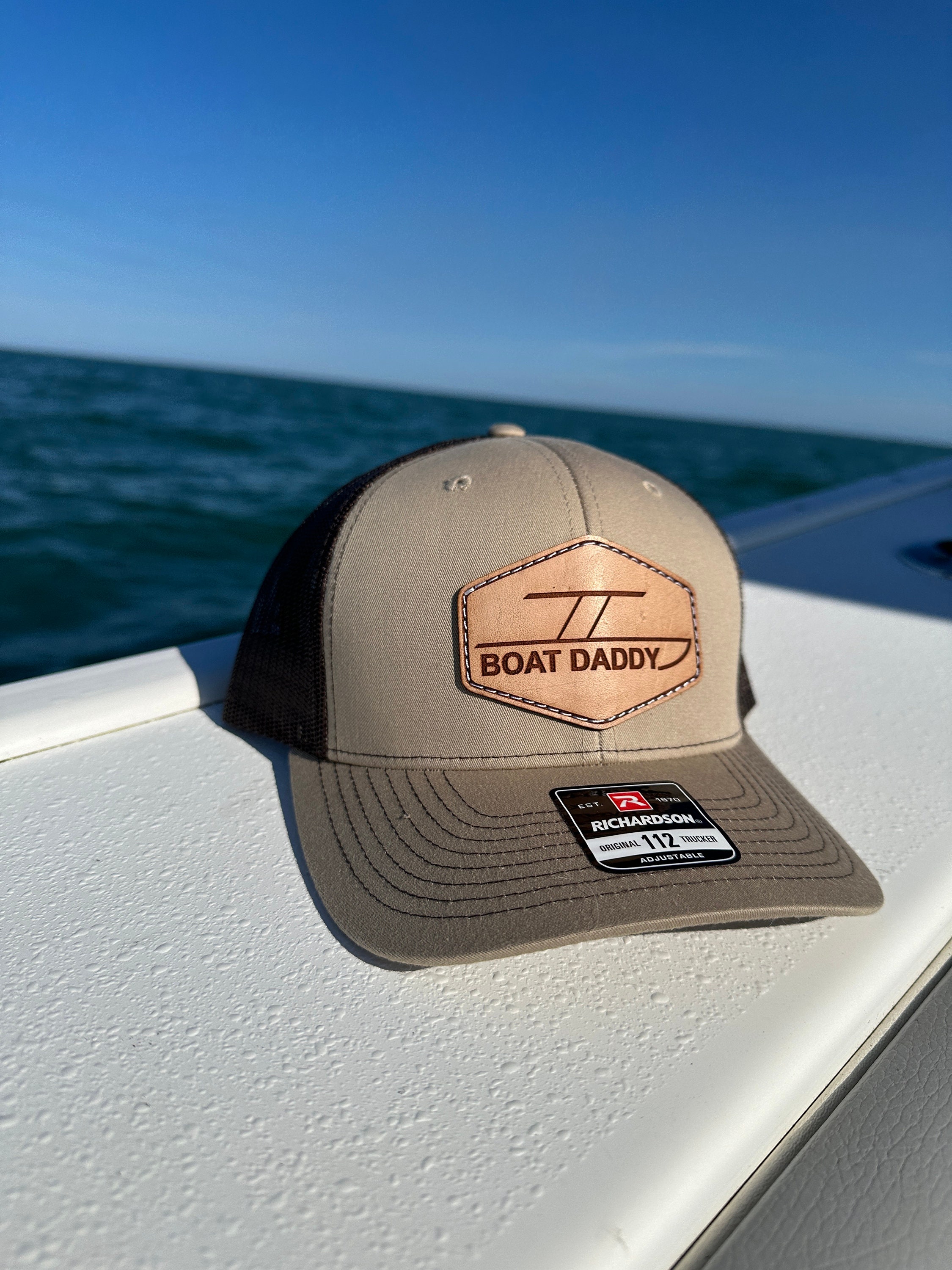 Boat Daddy Marine Richardson Leather Patch Trucker Hat - Etsy