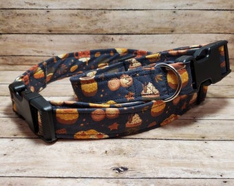 Large Pumpkin Spice Dog Collar