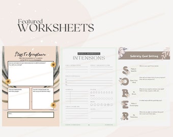 Recovery Workbook, Sobriety Worksheets, Self-Care Planner, Relapse Prevention Plan, Addiction Packet, Home Therapy tools
