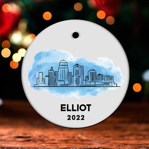 Kansas City Christmas Ornament, Personalized Kansas City Ornament, Kansas City Gift, Kansas City Christmas Tree Decor, Kansas Decoration GO3