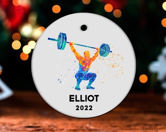 Powerlifting Christmas Ornament, Personalized Powerlifting Ornament, Powerlifting Gift, Powerlifter Christmas Tree Decor, Decoration GO150