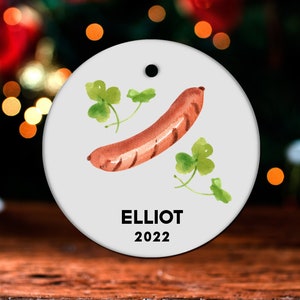 Sausage Christmas Ornament, Personalized Sausage Ornament, Sausage Gift, Sausage Christmas Tree Decor, Sausage Decoration, Present GO303