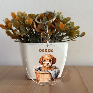 Cavapoo Keychain, Custom Acrylic Cavapoo Keychain, Cavapoo Gift, Personalized gift for Her, Gift for Him, Christmas Gift Cavapoo lover GK119