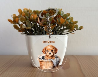 Cavapoo Keychain, Custom Acrylic Cavapoo Keychain, Cavapoo Gift, Personalized gift for Her, Gift for Him, Christmas Gift Cavapoo lover GK119