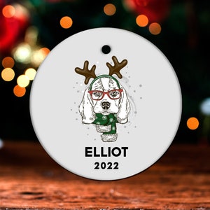 Beagle Christmas Ornament, Personalized Beagle Ornament, Beagle Gift, Beagle Christmas Tree Decor, Beagle Decoration, Beagle Present GO155