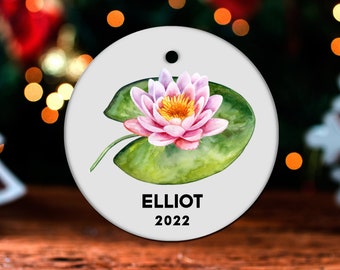 Lotus Christmas Ornament, Personalized Lotus Ornament, Lotus Gift, Lotus Christmas Tree Decor, Lotus Decoration, Lotus Present GO306