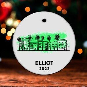 Miami Christmas Ornament, Personalized Miami Ornament, Miami Gift, Miami Christmas Tree Decor, Miami Decoration, Miami Present GO19