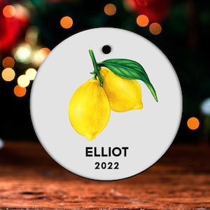 Lemon Christmas Ornament, Personalized Lemon Ornament, Lemon Gift, Lemon Christmas Tree Decor, Lemon Decoration, Lemon Present GO234