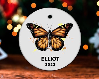Monarch Butterfly Christmas Ornament, Personalized Monarch Butterfly Ornament, Monarch Butterfly Gift, Butterfly Christmas Tree Decor GO223