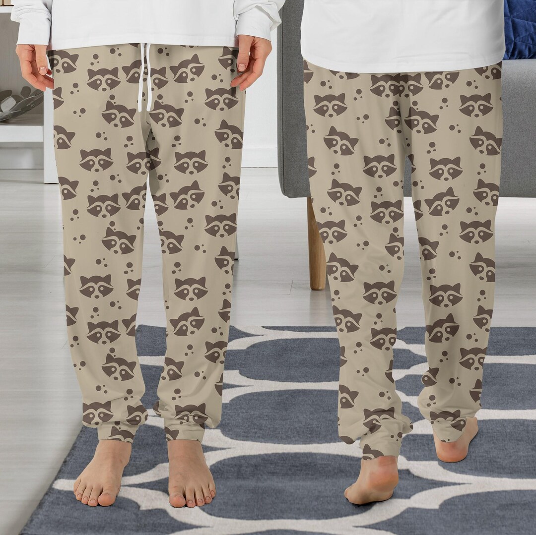Pink Raccon Pj Raccoon Pajama Pants, Raccoon Pajama, Raccoon Gift, Funny Pajama PP60 ...