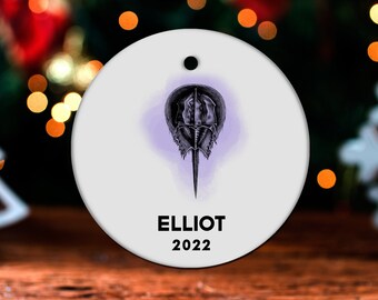 Horseshoe Crab Christmas Ornament, Personalized Horseshoe Crab Ornament, Horseshoe Crab Gift, Horseshoe Crab Christmas Tree Decor GO76