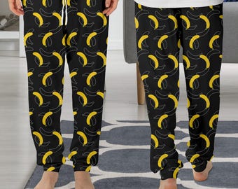 Pantaloni pigiama banana, pigiama banana, regalo banana, pigiama divertente PP4
