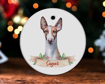 Ibizan Hound Ornament, Ibizan Hound Weihnachtsbaum Dekor, Ibizan Hound Besitzer Geschenk GH40