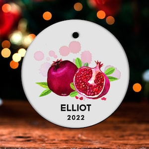 Pomegranate Christmas Ornament, Personalized Pomegranate Ornament, Pomegranate Gift, Pomegranate Christmas Tree Decor, Decoration GO564